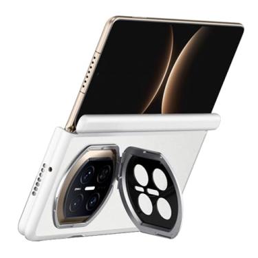 Imagem de LYJSMGZ Capa à prova de choque para Huawei Mate X7, capa protetora de lente com suporte, capa ultrafina translúcida para proteção do eixo central, branca, Mate X7