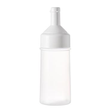 Imagem de Dispensador de molho de salada branco de 250 ml com tampa, garrafa de espremer condimentos transparente portátil para cozinha