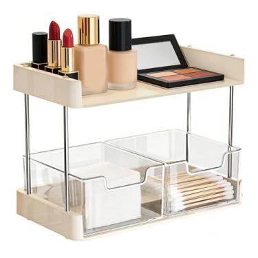 Imagem de ASHATA Organizador de Maquiagem, Armazenamento de Cosméticos para Bancada de Cômoda e Penteadeira de Banheiro, Suporte de Beleza para Perfume, Batom e Cuidados Com a Pele, Prateleira de (2º nível)