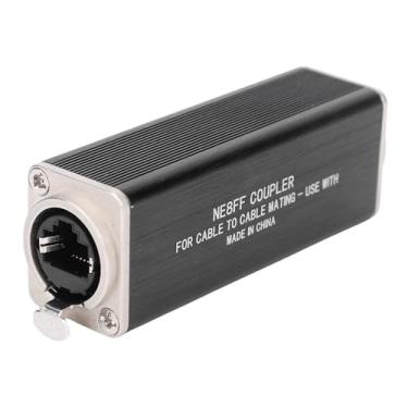 Imagem de EBTOOLS Acoplador RJ45, Conector Extensor Ethernet à Prova de água IP68 Banhado a Ouro Fêmea para Fêmea, Com Mecanismo de Travamento, para Cat5e Cat6 Cat7 Cat8 Cabo LAN Rede PoE