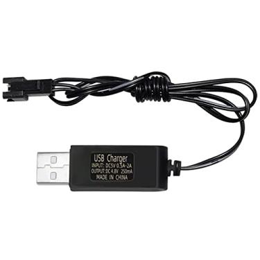 Imagem de Vacatga Cabo de carregamento USB, carregador de bateria, pacote de baterias Ni-Cd Ni-MH, adaptador de plugue SM-2P 4,8 V 250 mA, saída para brinquedos, carro, preto, abs preto