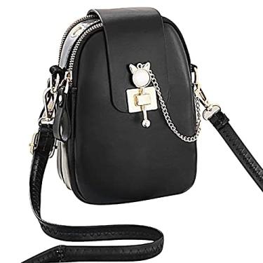 Imagem de Bolsa Crossbody Feminina com Cinto Ajustável Padrão Sólido Fashion Multipropósito para Uso Diário Viagens e Compras