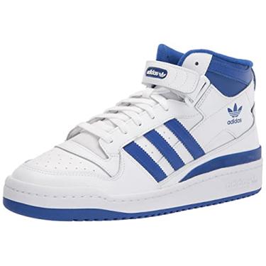 Imagem de adidas Tênis masculino Forum Mid, branco/time azul royal/branco, 10.5