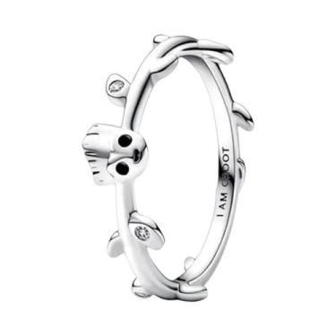 Imagem de Anel De Pedra Coração Luminosa Vermelha Em Forma De Floco De Neve Com 