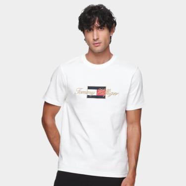 Imagem de Camiseta Tommy Hilfiger Icon Gold Masculina, Branco, M