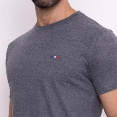 Imagem de Camiseta Masculina Básica Industrie com Bordado no Estilo Tommy Algodão Premium França-Masculino