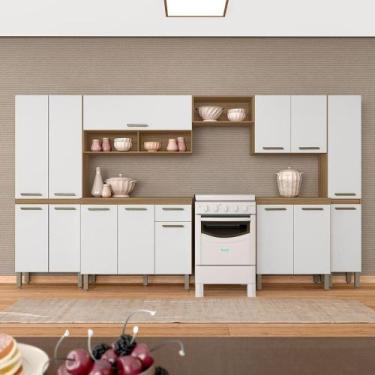 Imagem de Cozinha Modulada 7 Peças Tieli Boreal/branco - Móveis Arapongas - A Mó