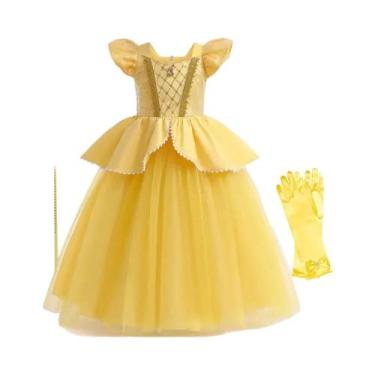 Imagem de Fantasia De Princesa Bela E a Fera Para Meninas, Vestido De Festa Delu