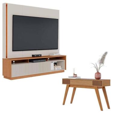 Imagem de Estante Home Theater Jordão Off White Freijó com Aparador Riviera Frei