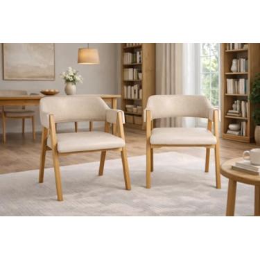 Imagem de Poltrona Master Luxo em Couro Marfim Artesanal - Madeira de Demolição