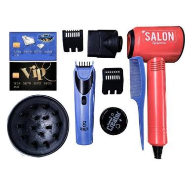 Imagem de Brinquedo Brincando de Profissões KIT Barbeiro VIP com 10 Peças e Seca