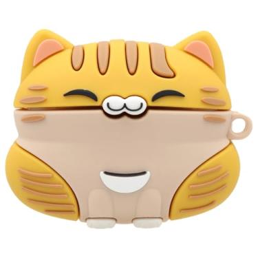 Imagem de Capa MC Fashion para AirPods Pro 3, linda capa 3D de silicone à prova de choque com mosquetão compatível com AirPods Pro 3 (2025) (laranja)