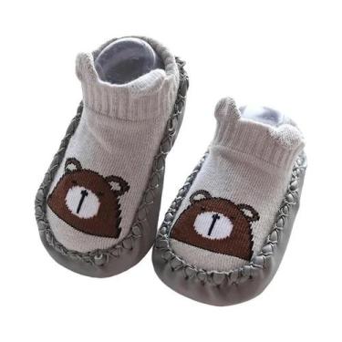 Imagem de Meias Pantufas Unissex Para Bebês Com Solas De Borracha Antiderrapante