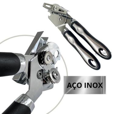 Imagem de Abridor De Latas Aço Inox Americano Sem Rebarbas Manivela Profissional