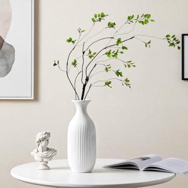 Imagem de Waipfaru 6 ramos artificiais de ficus para vasos, hastes de vegetação sintética para enchimento de vasos, hastes de eucalipto flexíveis realistas de 119 cm, galhos artificiais falsos, plantas de casa