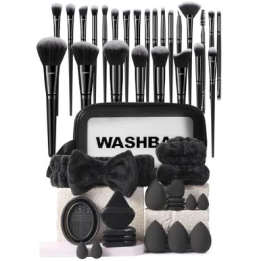 Imagem de Pincéis de maquiagem, kit de maquiagem multifuncional, conjunto de ferramentas de maquiagem com pincel de base de maquiagem, conjunto de pincéis de maquiagem (conjunto de 46 peças)