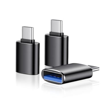 Imagem de HOYAWU Pacote com 3 adaptadores USB C para USB, transferência de dados de alta velocidade, design USB fêmea para USB C macho para MacBook, iPad, iPhone 15 16 17, Samsung Galaxy, Dell XPS e mais