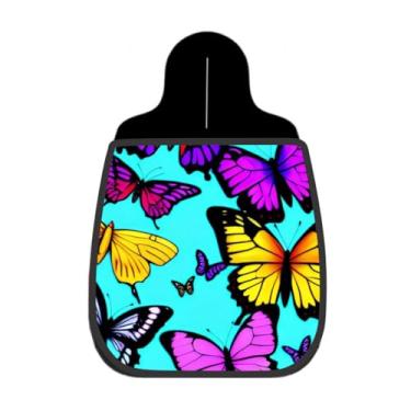 Imagem de Lixeira De Carro Organizador Lixinhocar Borboletas Coloridas Fundo Azul