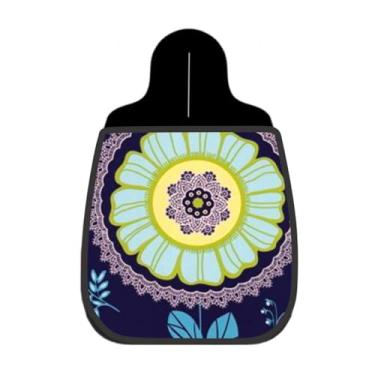 Imagem de Lixeira De Carro Organizador Lixinhocar Mandala Floral Amarela Fundo Azul