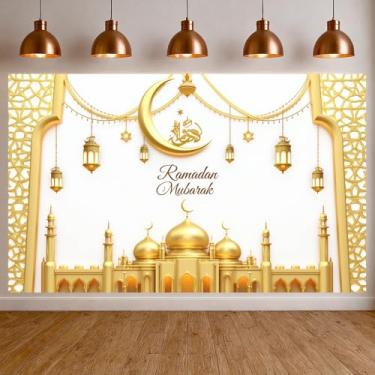 Imagem de Ramadã Festival Islâmico Lua Crescente Lanterna Decoração Cena Mesquita Cena Mosquita Exibição Ramadã Festival Islâmico Santo Mês Santo para Festival Cultural Reunião Familiar