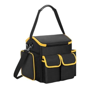 Imagem de Ioensy Bolsa organizadora para ferramentas e instrumentos, versátil, com divisória central removível, preta, ideal para viagens e atividades ao ar livre.