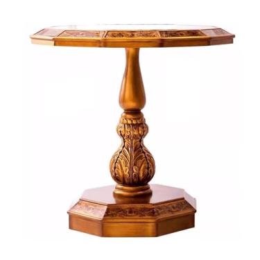 Imagem de Mesa lateral moderna vintage estilo country pintada à mão, arte romana, esculturas de sofá de café dodecagonal simples
