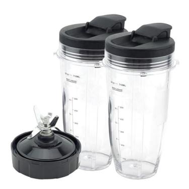 Imagem de Peças de reposição para Blender compatíveis com Ninja Copo 24oz Lâmina 7 Aletas e Tampa Vedação liquidificadores da série Nutri BL480 BL482 BL642 NN102 BL682 BPA Lavavajillas Seguro ABS