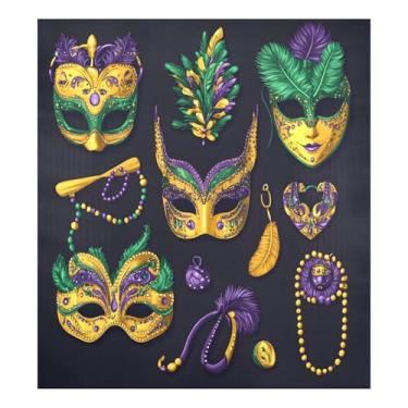 Imagem de Qilmy Máscara de carnaval de carnaval capa de ímã de lava-louças 58 x 66 cm capas decorativas de geladeira para porta frontal adesivo de folha magnética máquina de lavar louça painel de geladeira