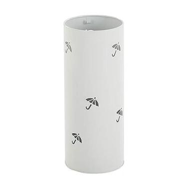 Imagem de x3anggyt5 Suporte de guarda-chuva redondo interno, suporte de metal para entrada de casa, hotel, escritório, balde com bandeja de água e ganchos, para economizar espaço longo e curto (branco)