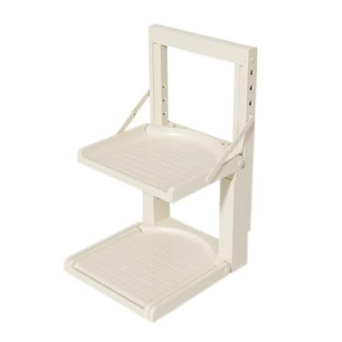 Imagem de Reforçado Prateleira de cozinha de plástico moderna e minimalista sem perfuração, rack de armazenamento multicamadas para panelas, panelas de arroz e fritadeiras de ar