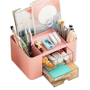 Imagem de Organizador Mesa Porta Treco Caneta Gaveta/Maquiagem Escritório Multiuso(A878 rosa)