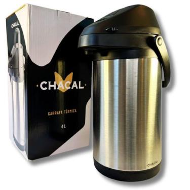 Imagem de Garrafa Térmica 4 Litros Aço Inox Parede Dupla Giratória Cromada Premi