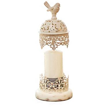 Imagem de Castiçal nórdico retrô de vidro oco esculpido suporte de vela decoração de casa adequado para sala de estar restaurante banquete vela mesa (B)