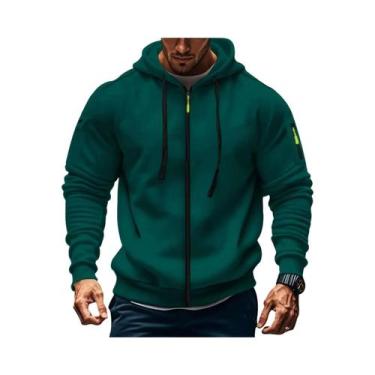 Imagem de Moletom Masculino Slim Fit Com Zíper E Manga Longa, Jaqueta Casual Esp