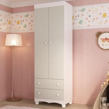 Imagem de Guarda-roupa Infantil 62cm 2 Portas e 2 Gavetas Dengo Multimóveis Mp4436 Branco/off White