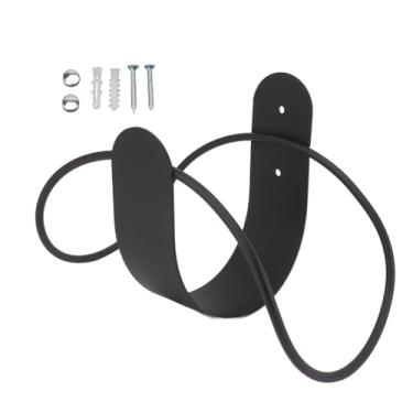 Imagem de lyrlody Hanguer de Hanguer de Jardim Portador de Jardim de Armazenamento de Rack de Parede de Parede de de de Garden Gancho de Mangueira de Aço Inoxidável Suportes de Mangueira de Aço (Preto)