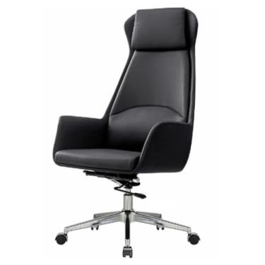 Imagem de Cadeira Escritório Giratória Presidente Atlanta Rivatti Revestimento Pu Preto Base Estrela Cromada