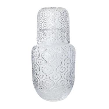 Imagem de MORINGA DE VIDRO EM RELEVO COM COPO DAISY 500ML e 145ML - Genérica