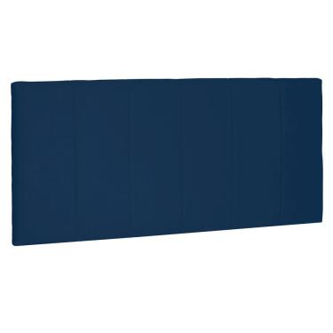 Imagem de Cabeceira Painel Estofada Cama Box Casal King Ravenna 195cm Suede Azul Marinho - Desk Design