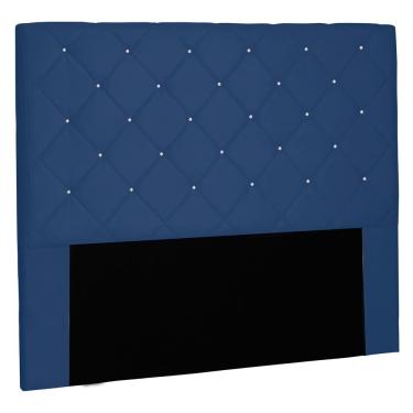 Imagem de Cabeceira Estofada Cama Box Casal Queen Size Tânia 160cm Suede Azul Marinho - Desk Design