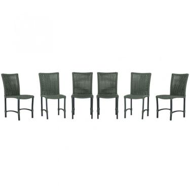 Imagem de 6 Cadeiras Cannes Corda Náutica Alumínio Cozinha Jantar Verde
