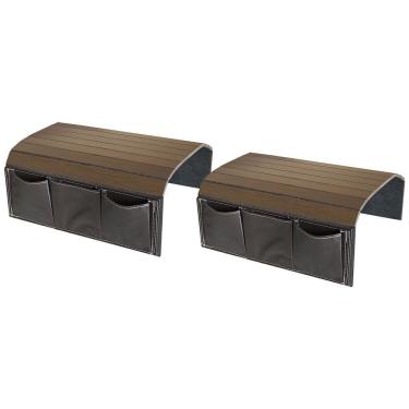 Imagem de Kit Esteiras Braço De Sofá Com Porta Controle Courino Tabaco