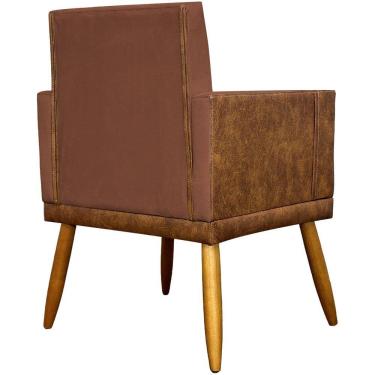 Imagem de Kit 12 Poltronas Decorativas Para Escritório Lis Corino e Pé Palito - Terracota Suede Corino