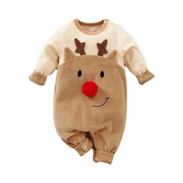 Imagem de Macacão De Natal Para Recém-Nascidos Com Manga Longa, Design Fofo De A