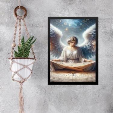Imagem de Quadro Decorativo Anjo Com Mapa Astral 45X34Cm - Com Vidro - Quadros O