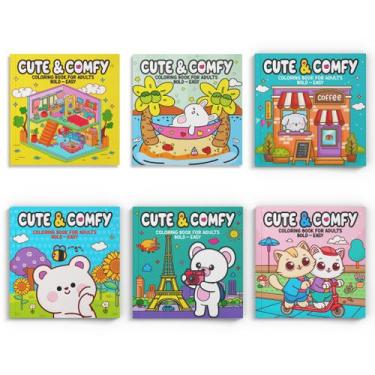 Imagem de Livro - Coleção Cute & Comfy Extra - Kit com 6 Livros de Colorir Adult