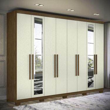 Imagem de Guarda Roupa Casal Grande Master New 8 Portas 4 Gavetas c/ Espelho Santos Andira