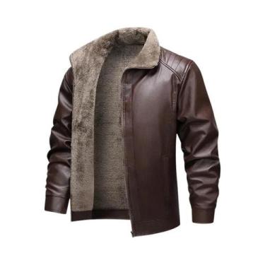 Imagem de Jaqueta Masculina De material sintético Forrada Com Fleece Para Invern