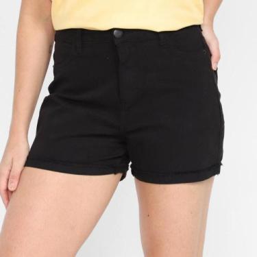 Imagem de Short Sarja Hering Cintura Alta Feminino, Preto, 40