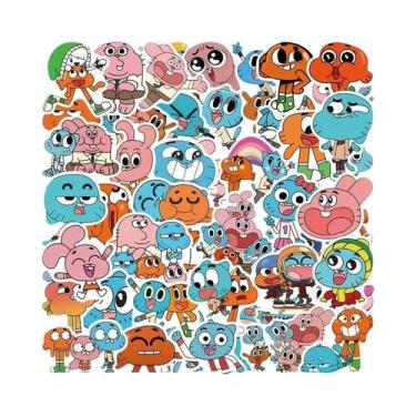 Imagem de 50 Adesivos Impermeáveis Gumball Darwin Para Scrapbooking, Celular, Ba
